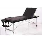 RestPro Alu 3 Black Κρεβάτι Κλίνη Μασάζ Φορητό Βαλίτσα Φυσικοθεραπείας Αλουμινίου ανάκλιση πλάτης
